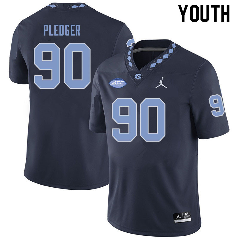 Youth #90 Todd Pledger North Carolina Tar Heels College Football Jerseys Sale-Navy